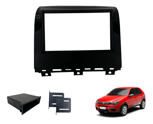 Moldura Painel Dvd 2 Din Mp5 Fiat Palio Way Fire 2014 A 2019