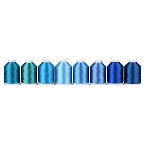 Hilo De Bordar Azul 8 Colores Madeira, 550 Yardas, 40wt...