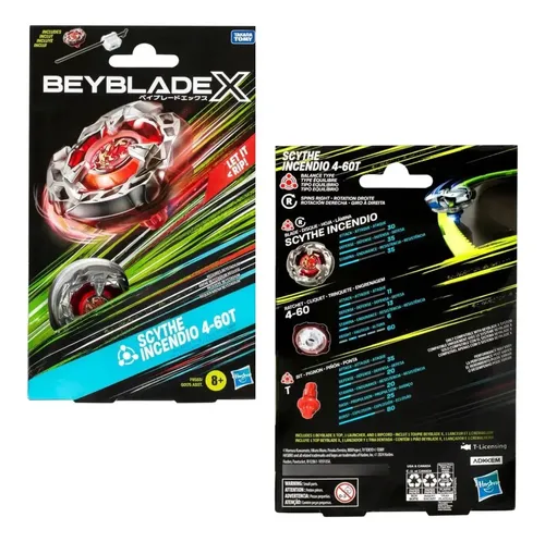 FーBLOOD Beyblade X Scythe Incendio 4-60t Kit Inicial F9583 - Hasbro