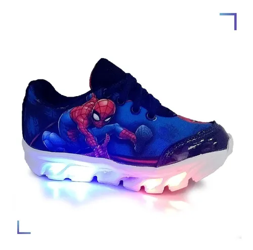 Zapatillas Nene Hombre Araña Spiderman Luces Led Marvel MercadoLibre