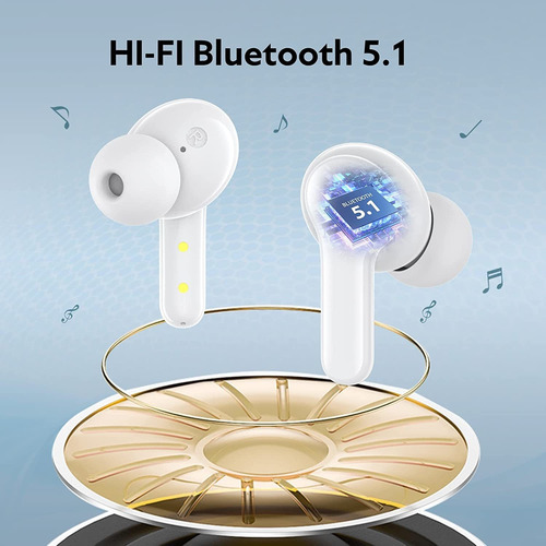 Auriculares Qcy T13 Bluetooth 5.1 Con Funda De Carga Inalámb