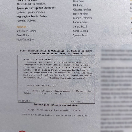 Livro Língua Portuguesa Linguagens E Suas Tecnologias Formação Básica Escolher Com Sabedoria Livro 2 Primeira Série Ensino Médio 2a Ed. 2024 Mackenzie (Usado)