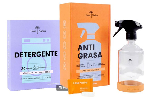 Detergente En Láminas + Kit Inicial Antigrasa Casa Nativa