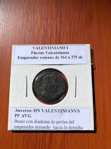 Antigua Moneda Romana Del Emperador Valentiniano