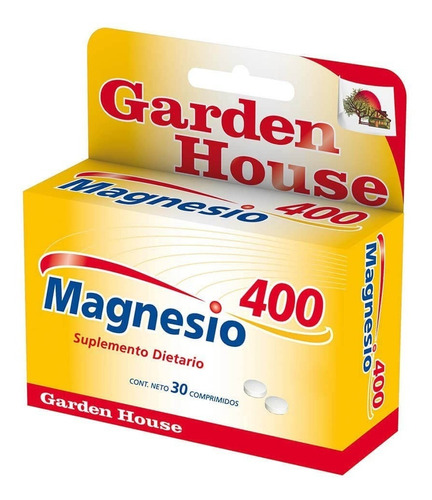 Garden House Magnesio 400 Calambres Huesos Artrosis X30 Comp Sabor Sin sabor