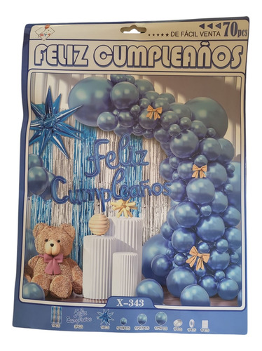 Gran Arco De Globos De Feliz Cumple Años 70pzas