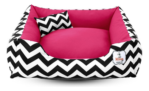 Cama P/ Cachorro Gato Caminha Pet 70x70 100% Lavável+ Brinde Cor Chevron Pink