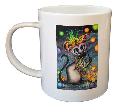 Taza De Plastico Pintura Gato Con Mascara