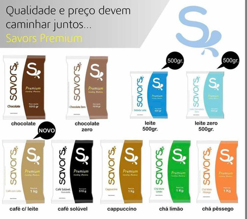 Leite Em Pó Desnatado Savors Sem Açúcar 500g Para Máquinas