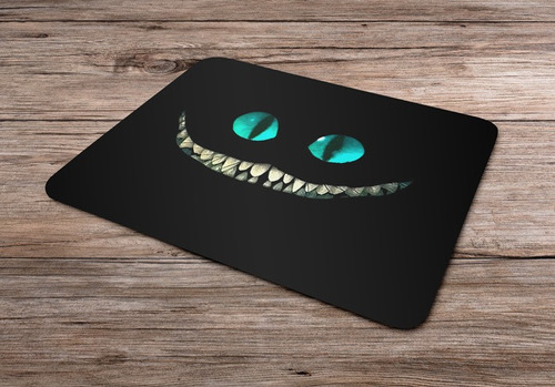 Mousepad Alice No País Das Maravilhas Gato Geek Cor Branco