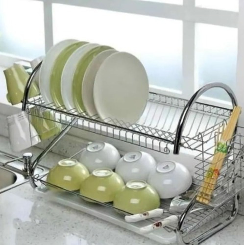 Secador Platos Escurridor Vajilla 2 Niveles Acero Inoxidable