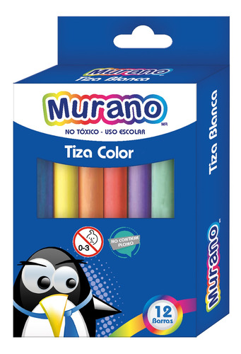 Pack 3 Tiza 12 Unidades  Colores Murano