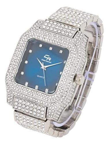 Bling-ed Out Biggie Square Iced Out Reloj De Diamantes De Cr
