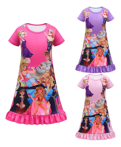 Fwefww Niñas Vestido De Manga Corta Cosplay Taylor Swift