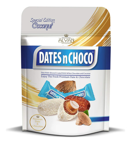 Dátiles Premium Con Almendra Recubiertos De Chocolate Blanco