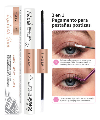 Blister Lashes Maquillaje Extensiones Pestañas+kit Pegamento Color Negro Tipo de curvatura C
