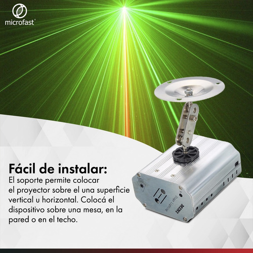 Imagen 8 de 10 de Mini Proyector Luz Láser 14 Efectos Patrones Rítmico Fiestas