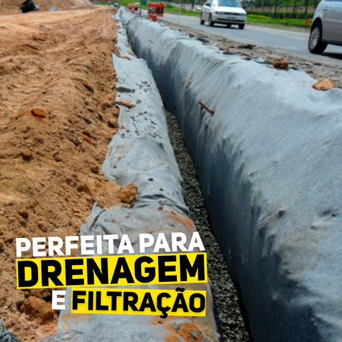 Manta Geotextil 2,15 M2 1 Metro Tipo Bidim Jardim Drenagem