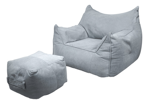 Sillon Puff Con Descansa Brazos Gran Tamaño Con Taburete