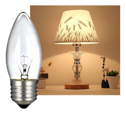 Lampadas Vela Lisa Clara 25w Soquete E27 127v