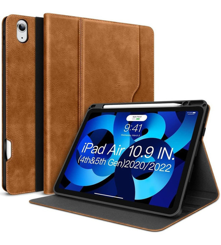 Funda Para iPad Air 5 A2588 A2589 Con Soporta Lapiz Marron