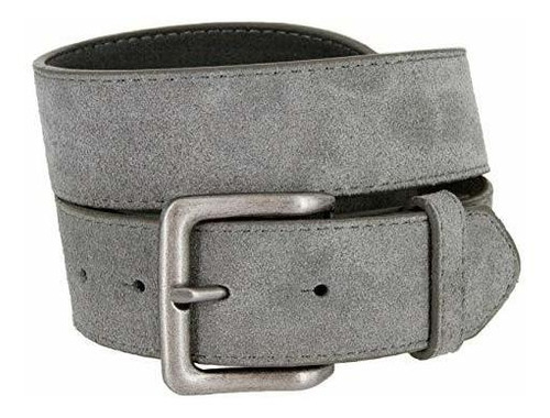 Square Buckle Casual Jean Suede Leather Belt 1 1-2  Wide