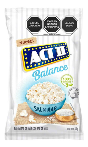 Palomitas ACT II Balance Sal de Mar Listas Para Comer 30g