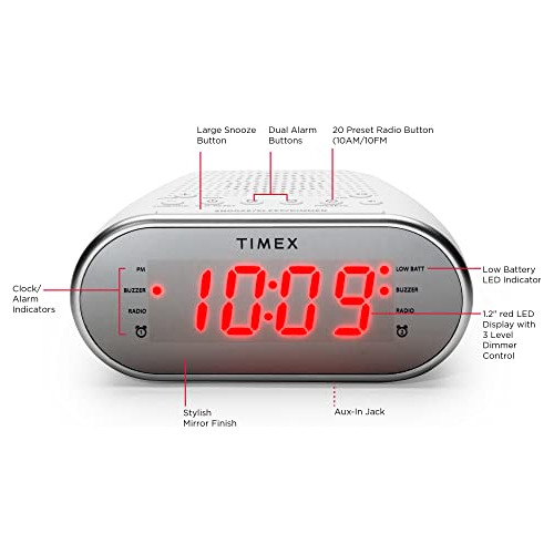 Reloj Despertador Radio Am/fm Y 20 Presintonías, Reloj...