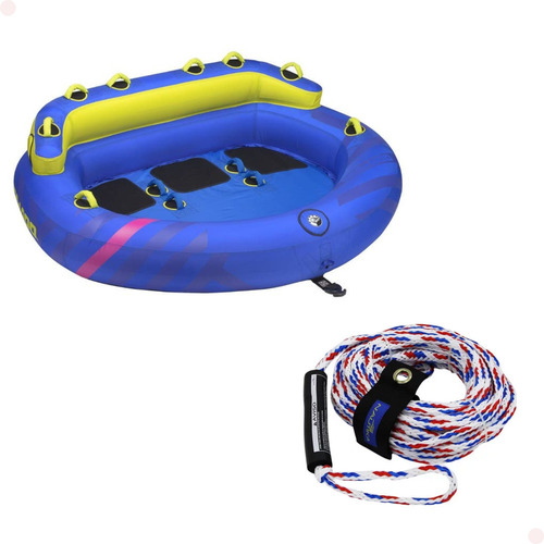 Boia Fechada Rebocável 3 Lugares Sea-doo + Cabo Ski 18m Ntk Cor Azul