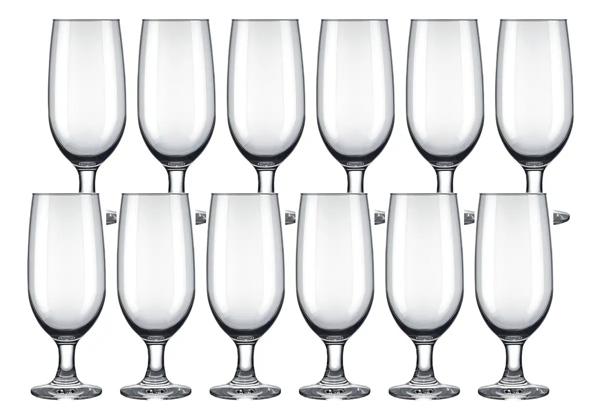 Conj. 12 Taças de Vidro para Cerveja Chopp Floripa 300 Ml Nadir 7732