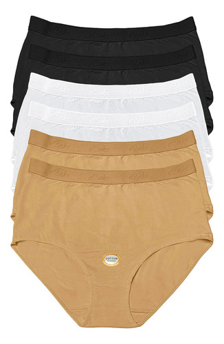 Pantaleta Completa De Algodón, Pack Con 6 Pantaletas