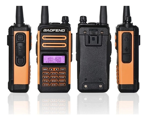 Imagem 3 de 9 de Rádio Triband Baofeng Bf-x3 Laranja E Preto 10w Uhf Vhf Ip67