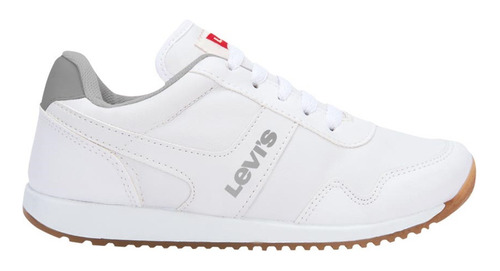 Tenis Tipo Escolar Junior  Levi's 0589 Color Blanco/ Gris