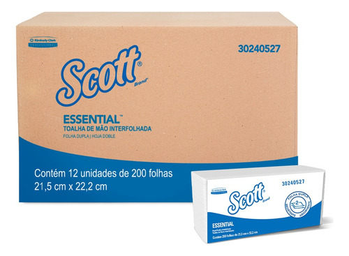 Papel Toalha Scott® Essential Interf. Folha Dupla 12 Pacotes