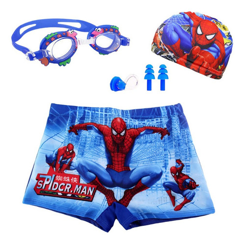 Juego De Traje De Baño Para Niños Spiderman De 5 Piezas