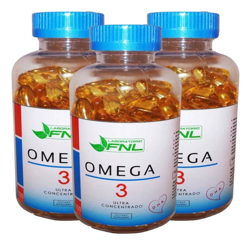 Omega 3 - 450 Cápsulas Fnl, 3 Frascos X 150caps