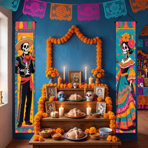 Banderines Puerta Día De Muertos Banner Decoración Fiesta | MercadoLibre