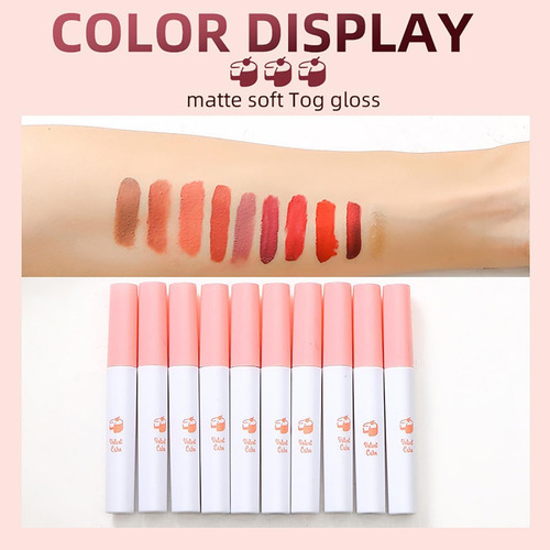 Lápiz Labial De 10 Colores, Juego De Brillo Labial Líquido M