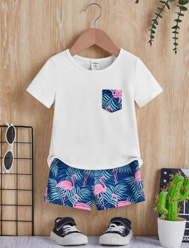 Conjunto Shein Niño Bebés Franela Y Short