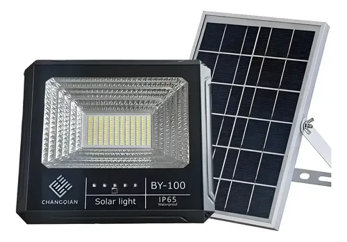 Reflector Solar Solares Lampara Luz Led Panel Exterior 200w Blanco Frío