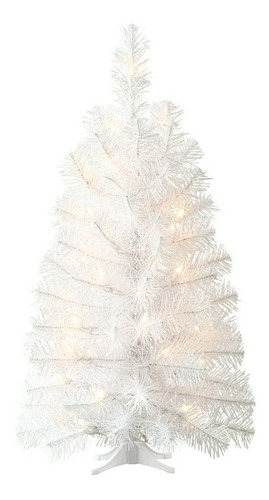 Árbol De Navidad Blanco 60 Cm Con Luces