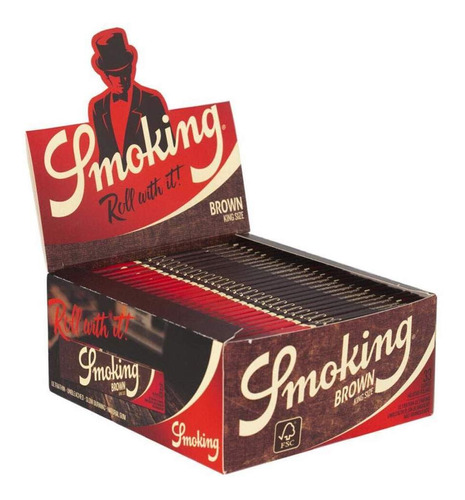 Caixa Seda Smoking Brown King Size Com 50