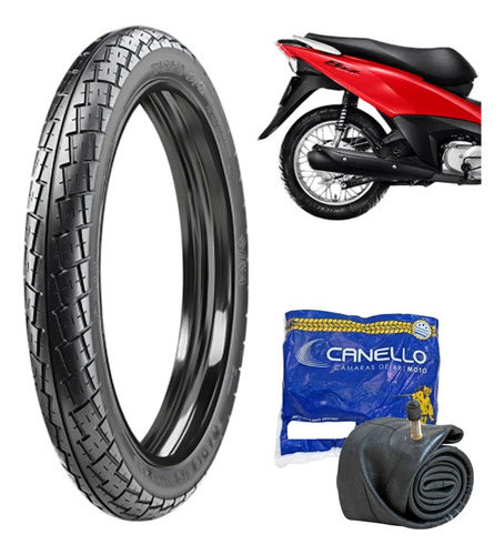 Pneu Tras 80/100-14 Ira Soho + Camara Honda Biz C-100 2002