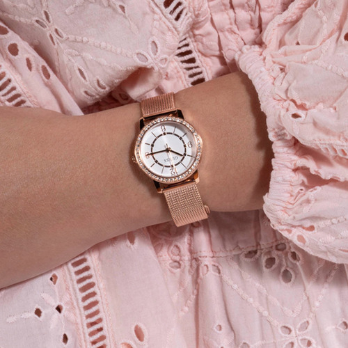 Reloj Para Mujer Guess Melody Oro Rosa Fondo Blanco