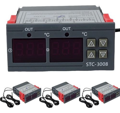 Termostato Stc3008 Controlador De Temperatura Doble Sonda 