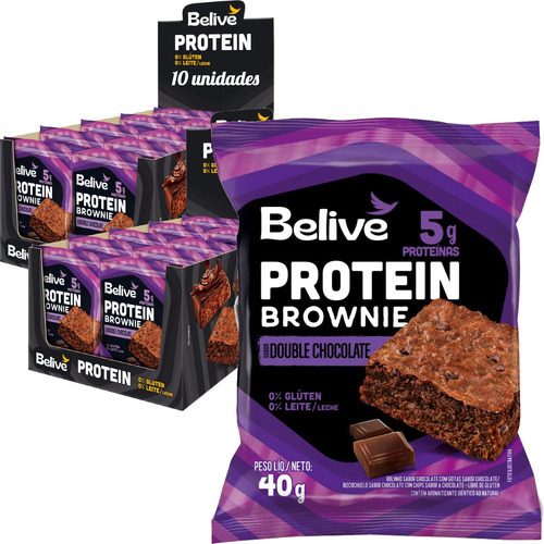 Protein Brownie Double Chocolate Belive 40g (20 Unidades)
