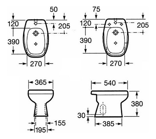 Imagen 7 de 10 de Juego Sanitarios Roca Monaco Tapa Bidet Inodoro Minimalista