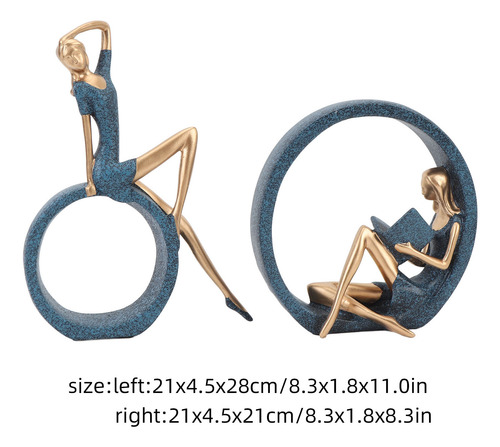Figuras De Niña De Yoga, 2 Unidades, Leyendo Un Libro