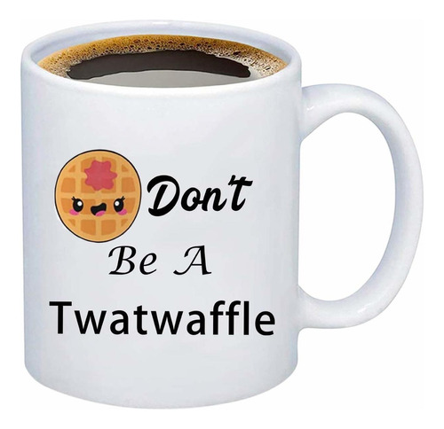 Lqri Taza De Café Con Diseño De Twatwaffle Con Texto En I