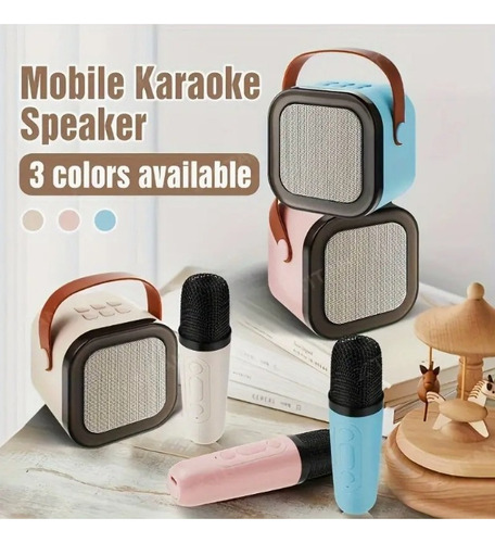 Altavoz Bluetooth Portátil Con 2 Micrófonos Para Karaoke Led